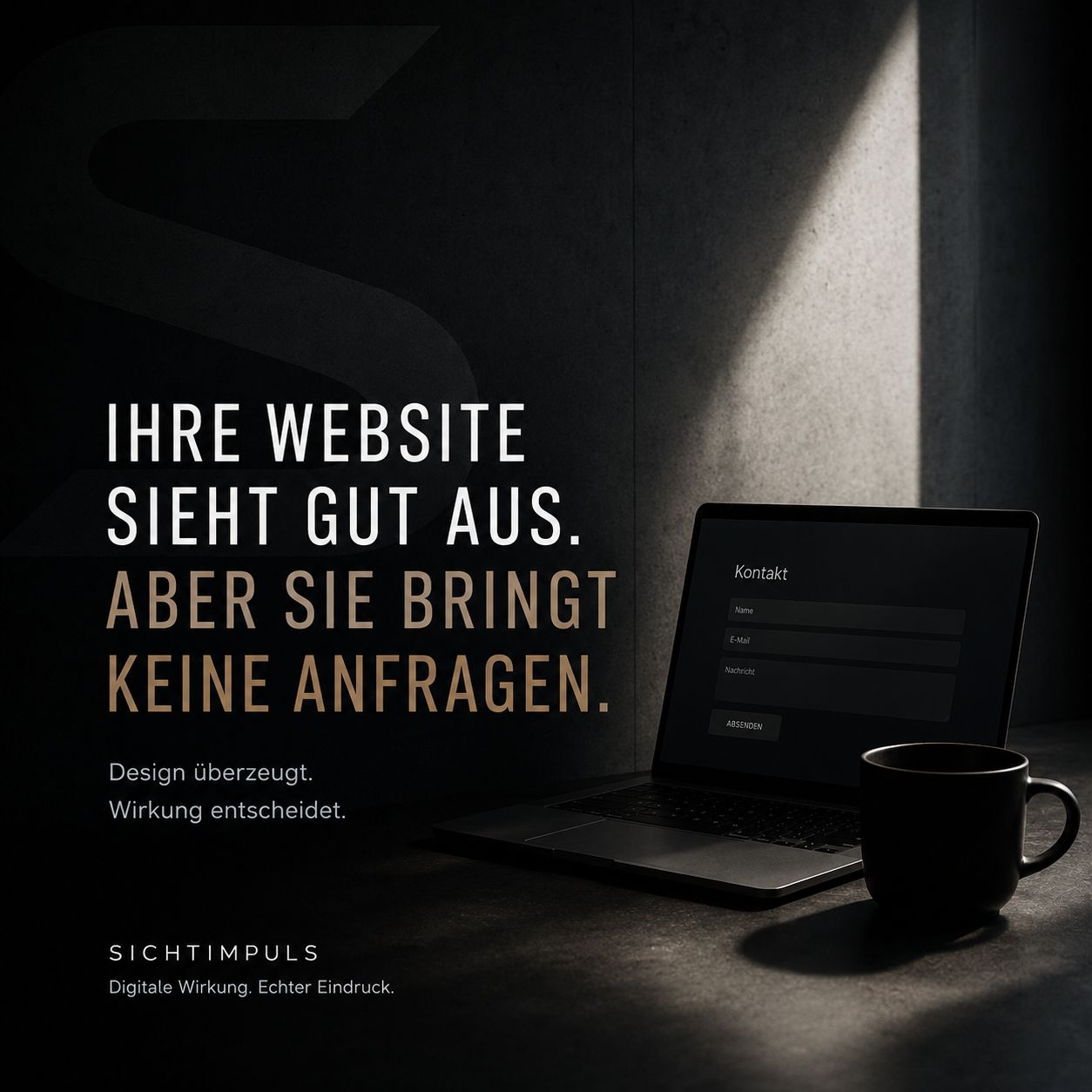 Ihre Website sieht gut aus. Aber sie bringt keine Anfragen. Design überzeugt — Wirkung entscheidet.